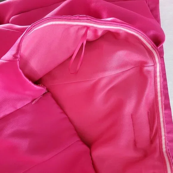 Fashion Nova Women's Pink Mini Dress Strapless Adina Bow Back Zip Size Large